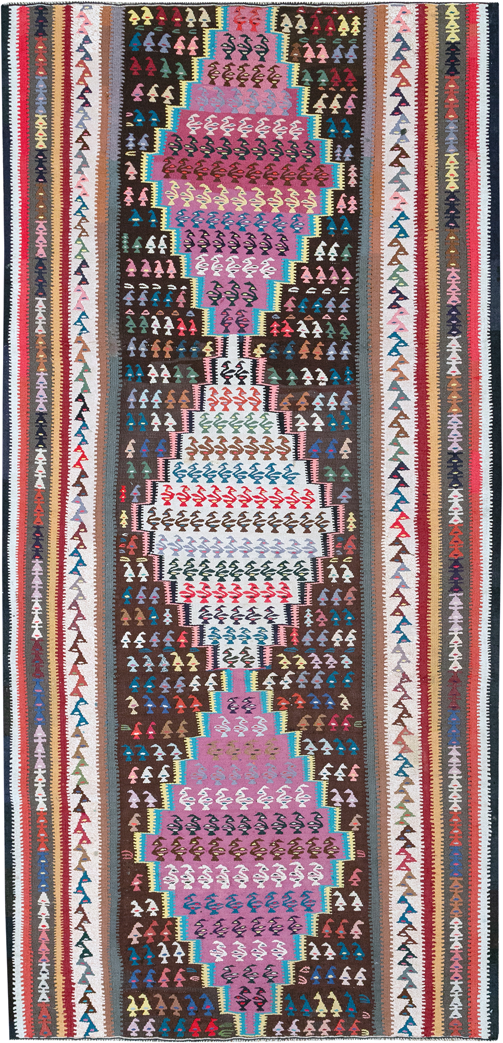 Vintage Persian Flatweave Kilim Gallery Rug, No.25155 - Galerie Shabab