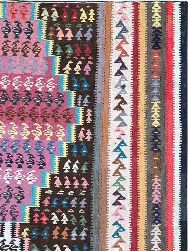 Vintage Persian Flatweave Kilim Gallery Rug, No.25155 - Galerie Shabab