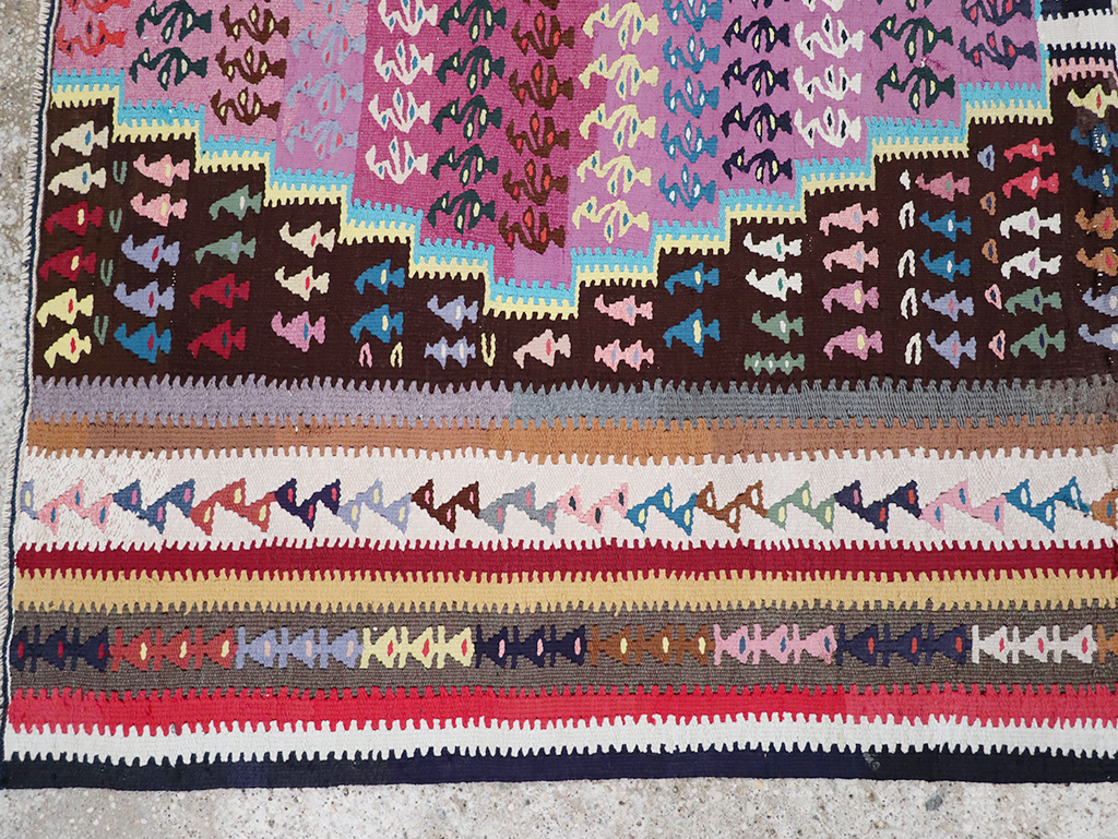 Vintage Persian Flatweave Kilim Gallery Rug, No.25155 - Galerie Shabab