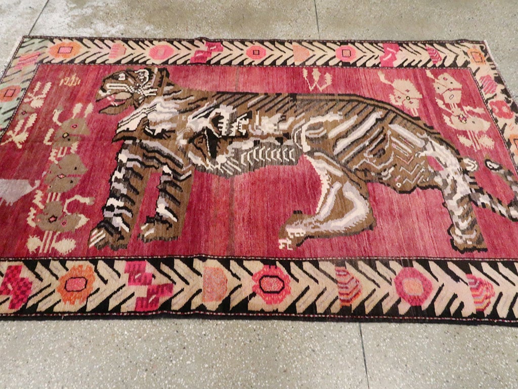 Vintage Caucasian Karabagh Pictorial Rug, No.25158 - Galerie Shabab