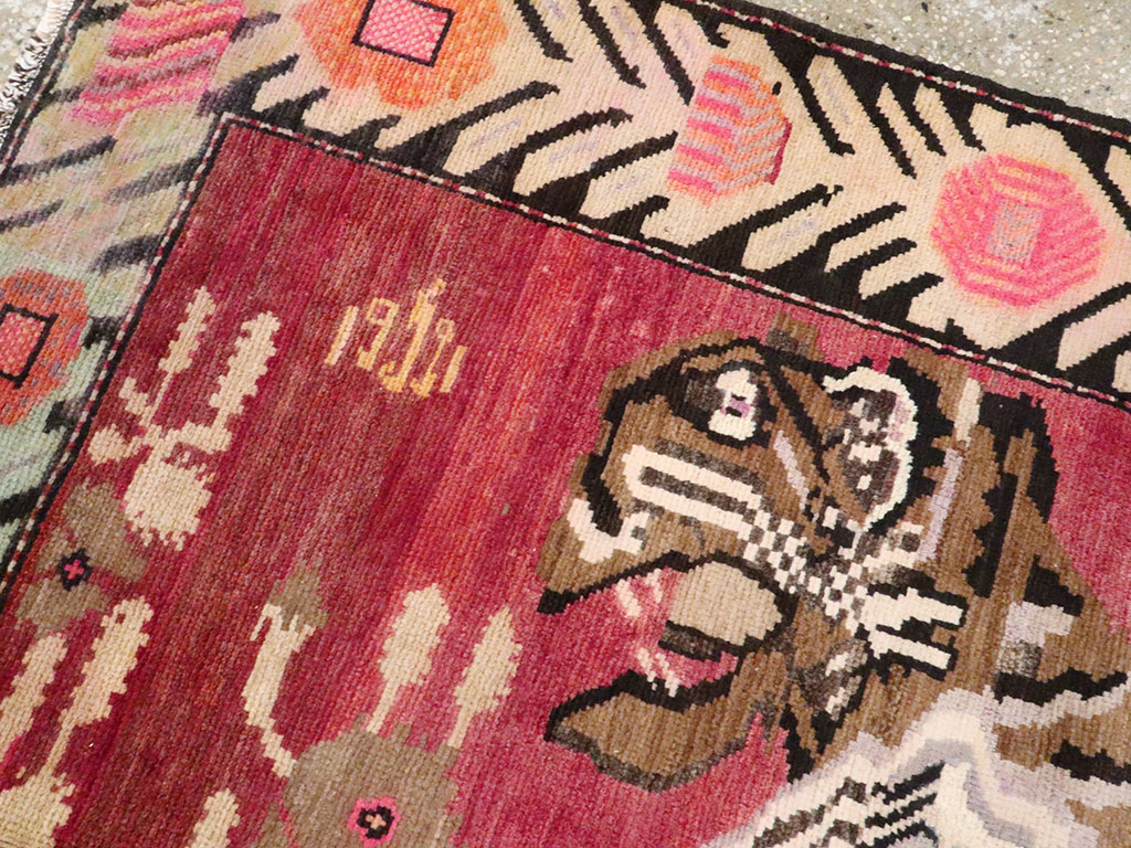 Vintage Caucasian Karabagh Pictorial Rug, No.25158 - Galerie Shabab