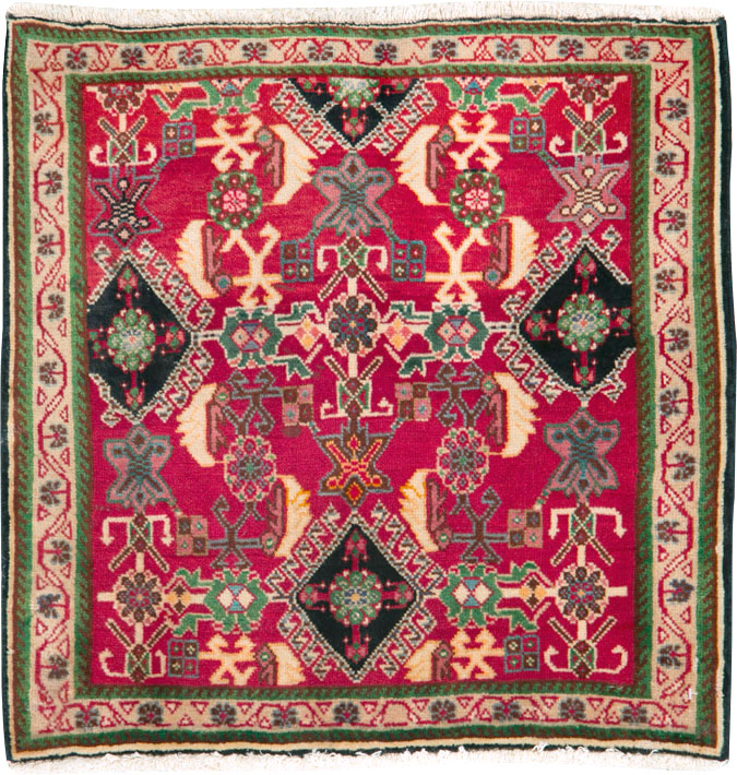Vintage Persian Shiraz Square Rug (Pair: 1 of 2), No.25168 - Galerie Shabab