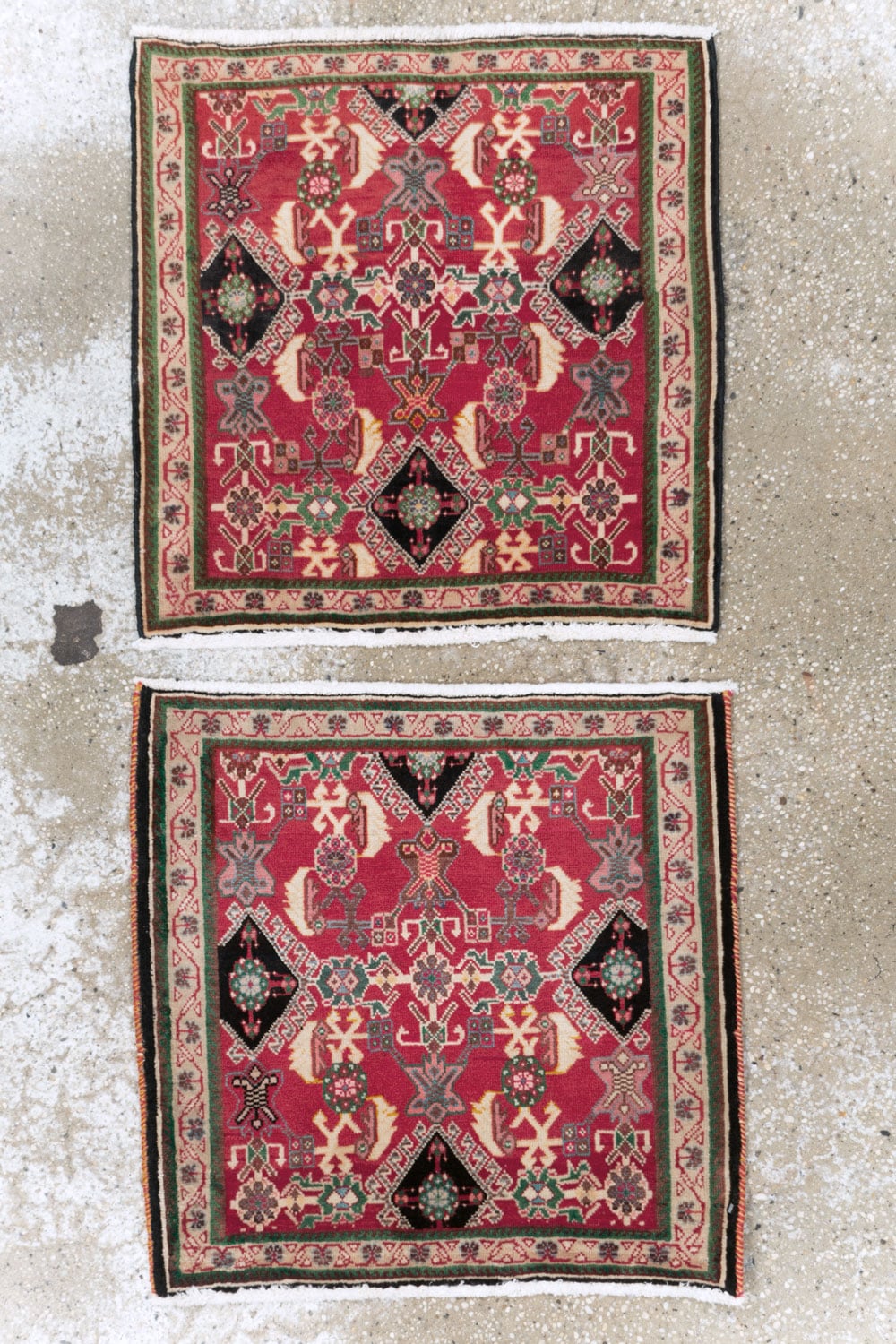 Vintage Persian Shiraz Square Rug (Pair: 1 of 2), No.25168 - Galerie Shabab