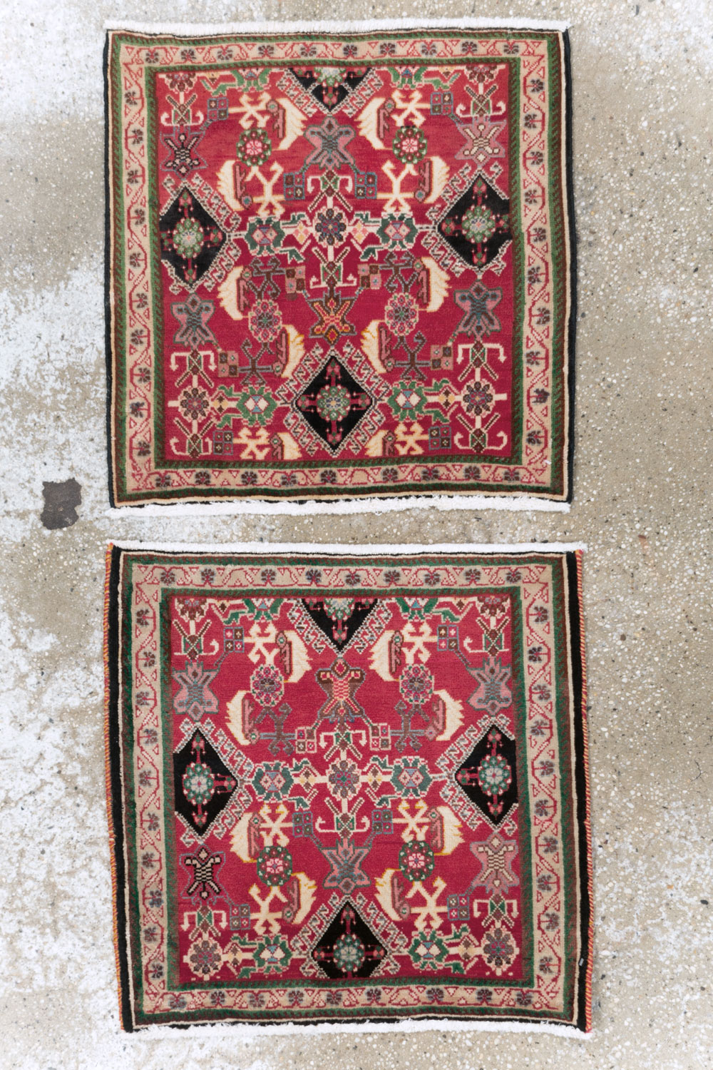 Vintage Persian Shiraz Square Rug (Pair: 1 of 2), No.25168 - Galerie Shabab
