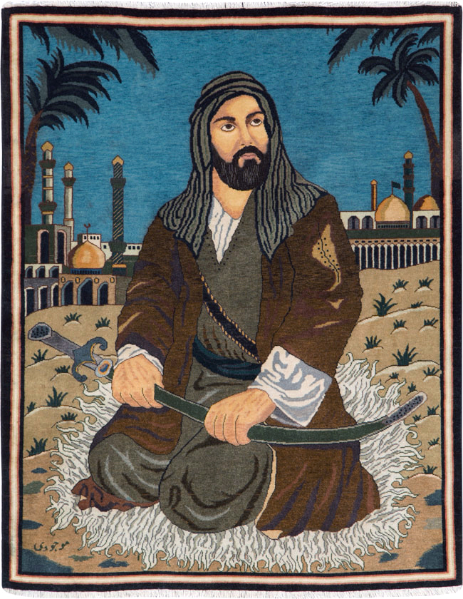 Vintage Persian Tabriz Pictorial Rug, No.25179 - Galerie Shabab