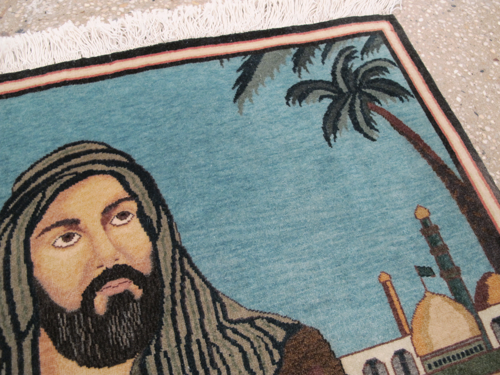 Vintage Persian Tabriz Pictorial Rug, No.25179 - Galerie Shabab