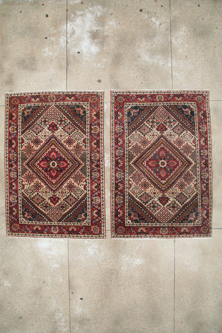 Vintage Persian Joshegan Rug (Pair: 1 of 2), No.25185 - Galerie Shabab