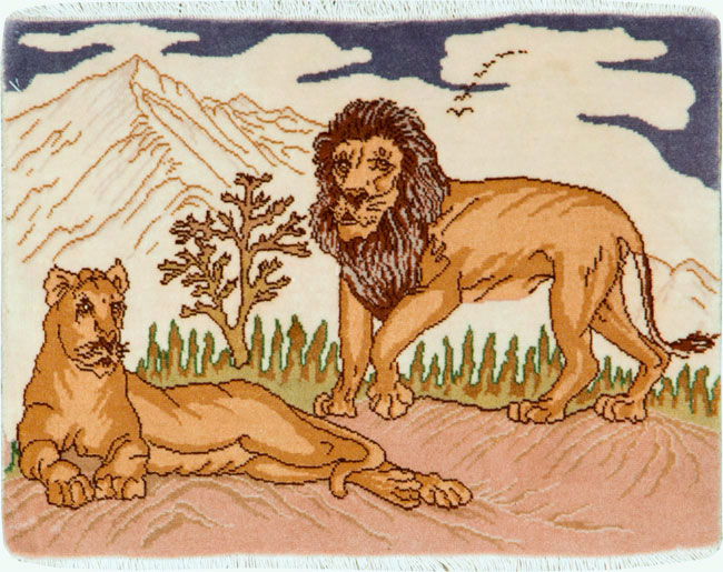 Vintage Persian Tabriz Pictorial Rug (Pair: 1 of 2), No.25196 - Galerie Shabab