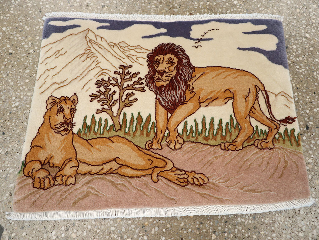 Vintage Persian Tabriz Pictorial Rug (Pair: 1 of 2), No.25196 - Galerie Shabab