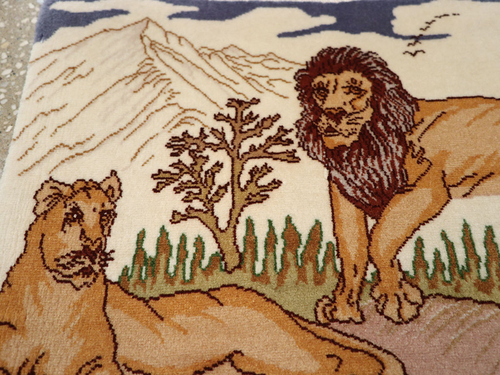 Vintage Persian Tabriz Pictorial Rug (Pair: 1 of 2), No.25196 - Galerie Shabab