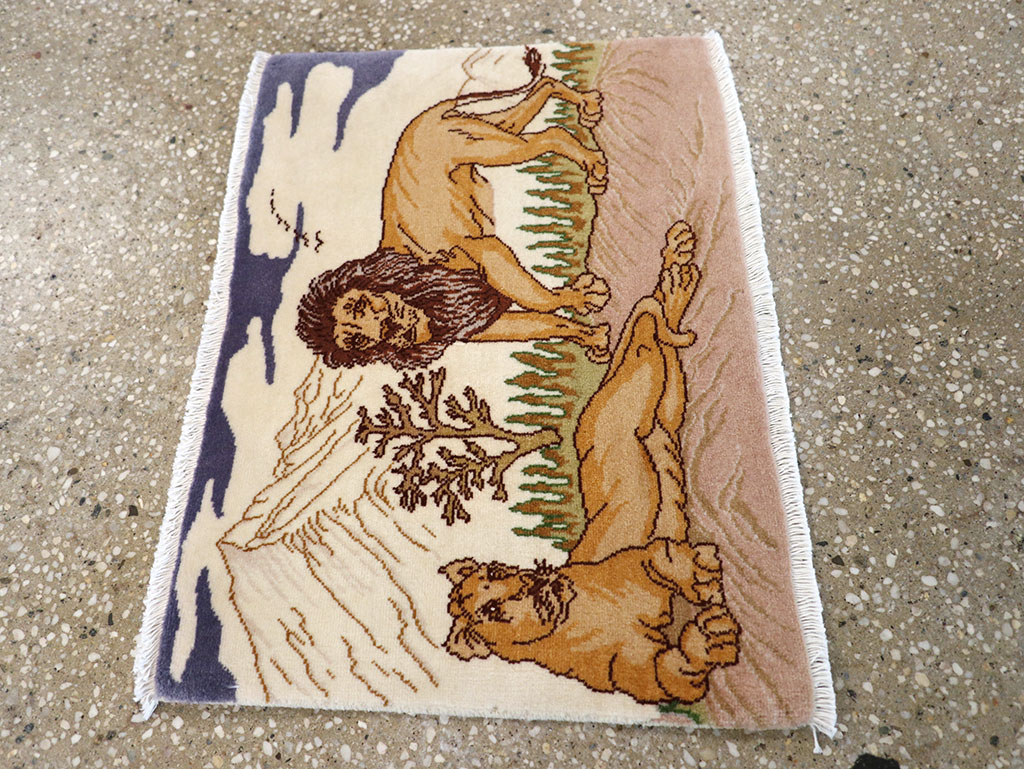 Vintage Persian Tabriz Pictorial Rug (Pair: 1 of 2), No.25196 - Galerie Shabab