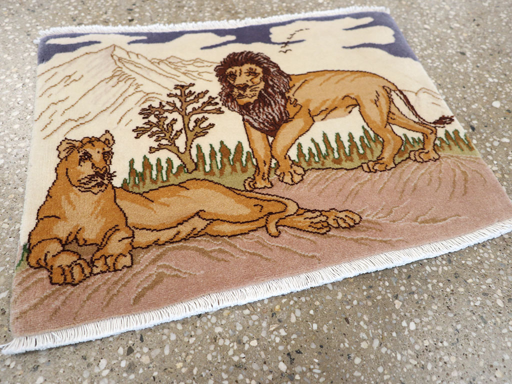 Vintage Persian Tabriz Pictorial Rug (Pair: 1 of 2), No.25196 - Galerie Shabab