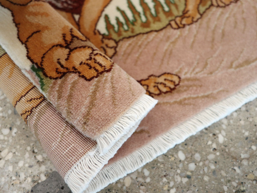 Vintage Persian Tabriz Pictorial Rug (Pair: 1 of 2), No.25196 - Galerie Shabab