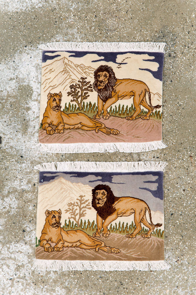 Vintage Persian Tabriz Pictorial Rug (Pair: 1 of 2), No.25196 - Galerie Shabab