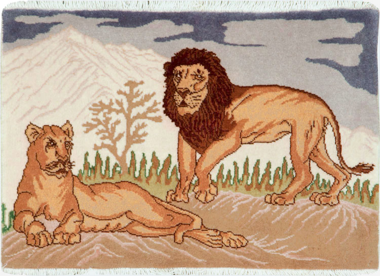 Vintage Persian Tabriz Pictorial Rug (Pair: 2 of 2), No.25197 - Galerie Shabab