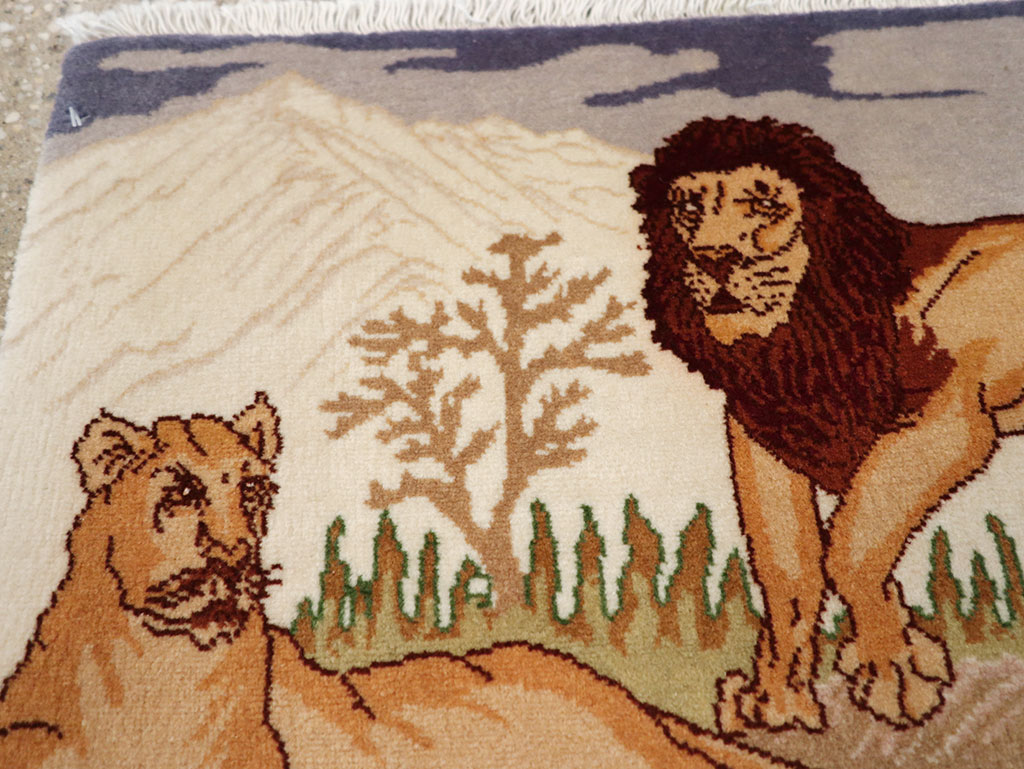 Vintage Persian Tabriz Pictorial Rug (Pair: 2 of 2), No.25197 - Galerie Shabab