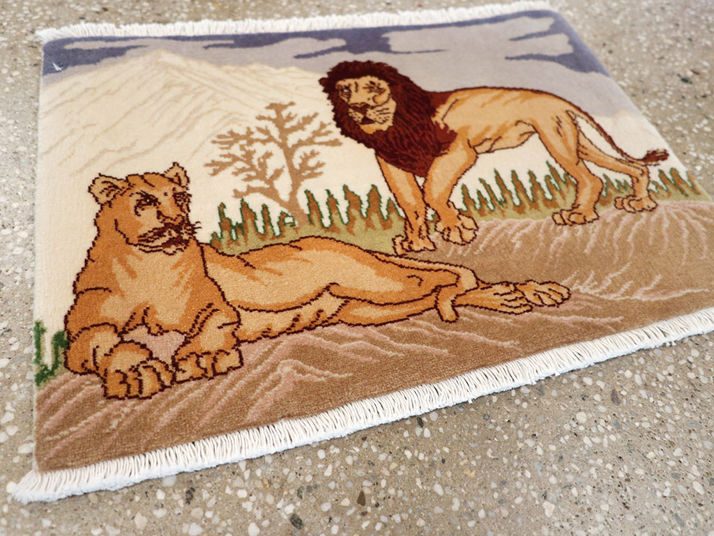 Vintage Persian Tabriz Pictorial Rug (Pair: 2 of 2), No.25197 - Galerie Shabab