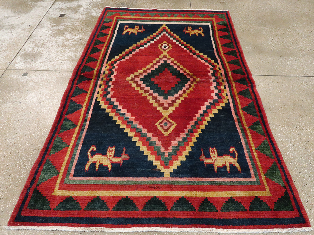 Vintage Persian Gabbeh Rug, No.25201 - Galerie Shabab