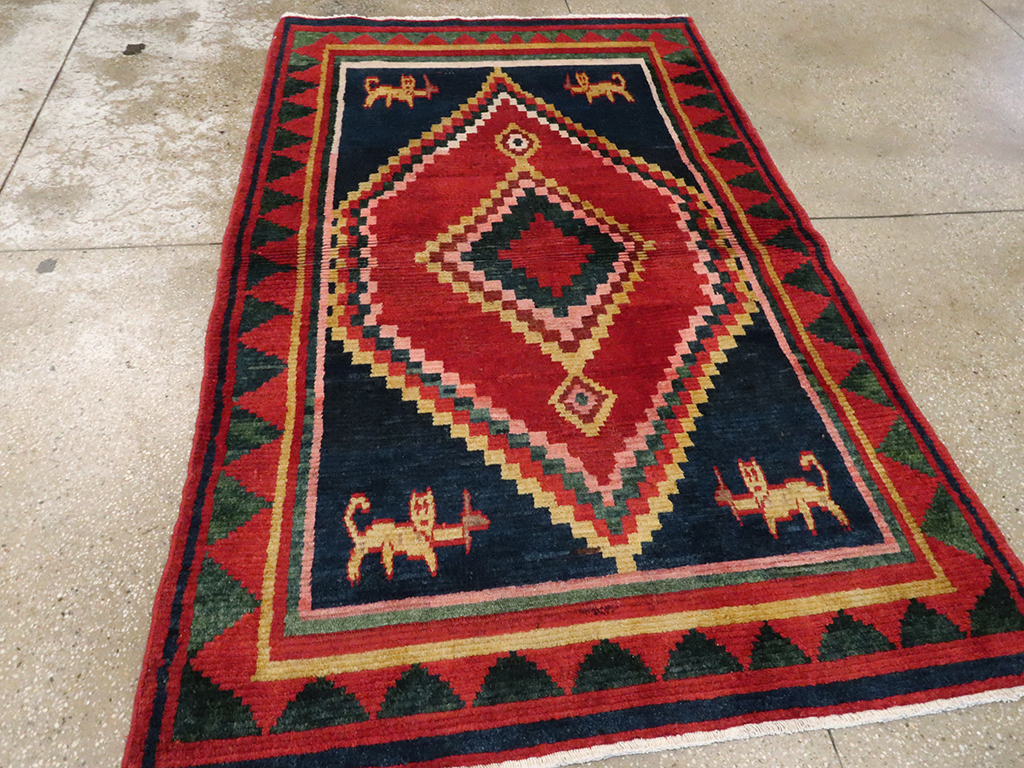 Vintage Persian Gabbeh Rug, No.25201 - Galerie Shabab