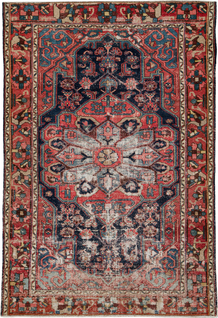 Antique Distressed Malayer Rug, No.25210 - Galerie Shabab
