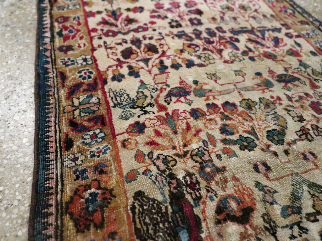 Antique Persian Tabriz Pictorial Rug, No.25211 - Galerie Shabab