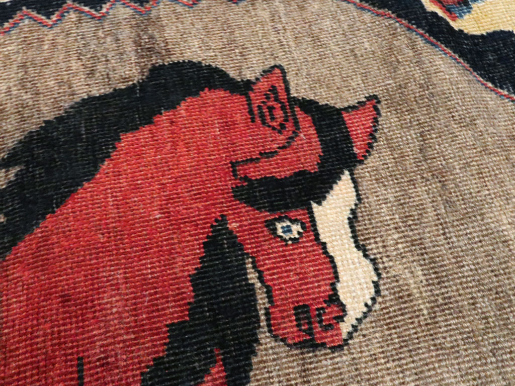 Vintage Persian Shiraz Pictorial Rug, No.25214 - Galerie Shabab