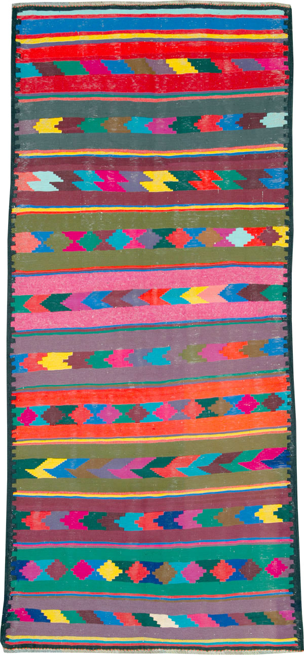 Vintage Persian Flatweave Kilim Rug (Pair: 1 of 2), No.25217 - Galerie Shabab