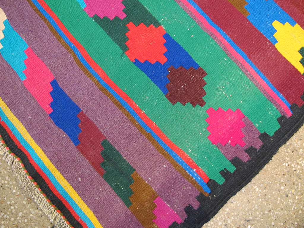 Vintage Persian Flatweave Kilim Rug (Pair: 1 of 2), No.25217 - Galerie Shabab