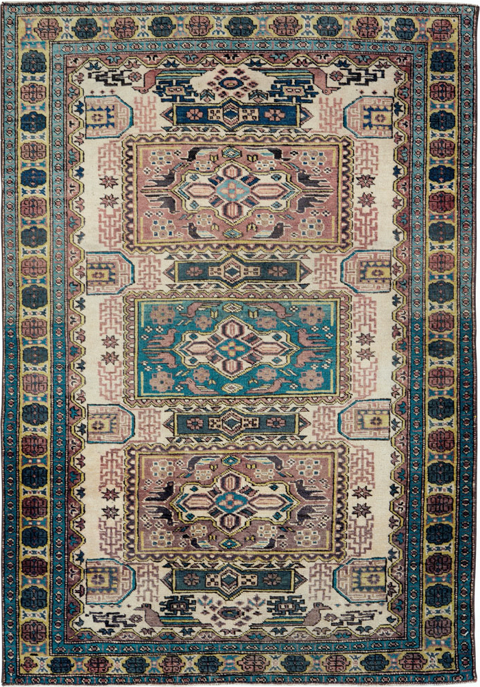 Vintage Persian Veece Throw Rug, No.25222 - Galerie Shabab