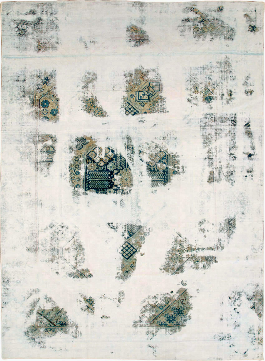 Vintage Persian Tabriz Overdyed Carpet, No.25235 - Galerie Shabab