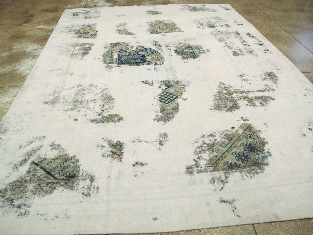 Vintage Persian Tabriz Overdyed Carpet, No.25235 - Galerie Shabab