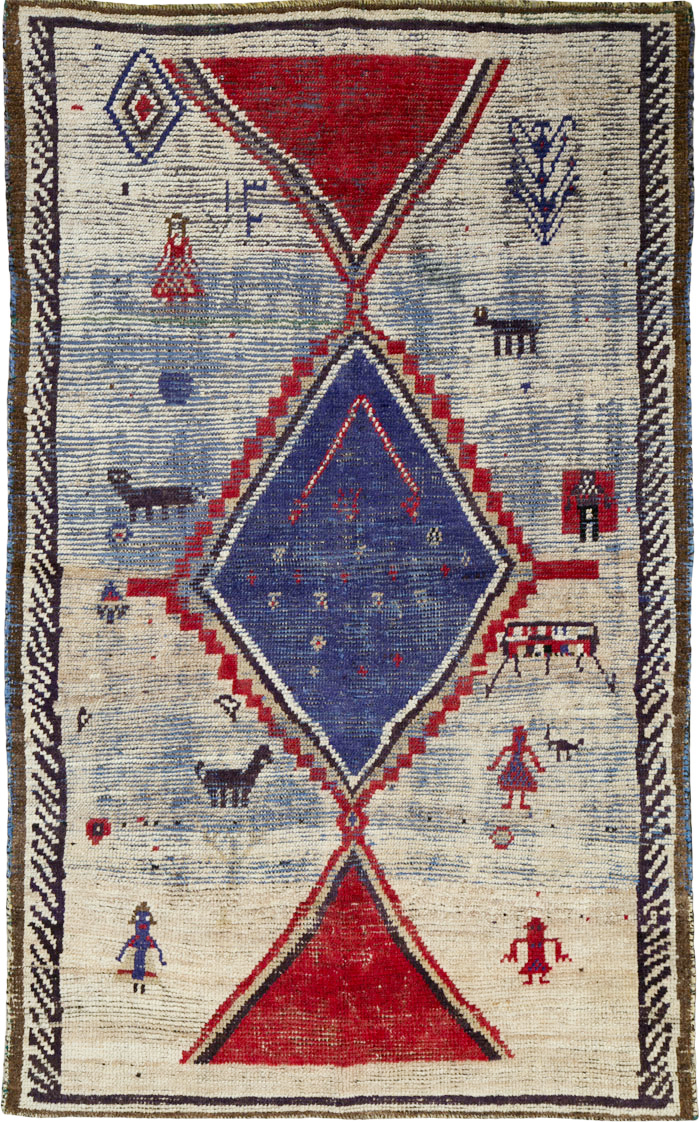 Antique Persian Gabbeh Rug, No.25240 - Galerie Shabab