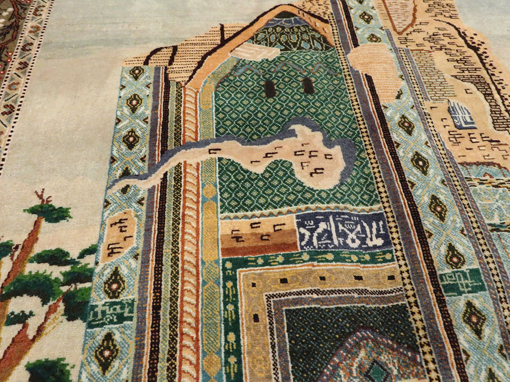 Vintage Persian Tabriz Pictorial Rug, No.25243 - Galerie Shabab