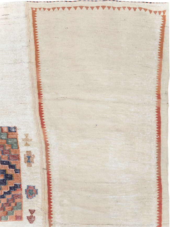 Vintage Persian Flatweave Kilim Small Square Room Size Carpet, No.25245 - Galerie Shabab