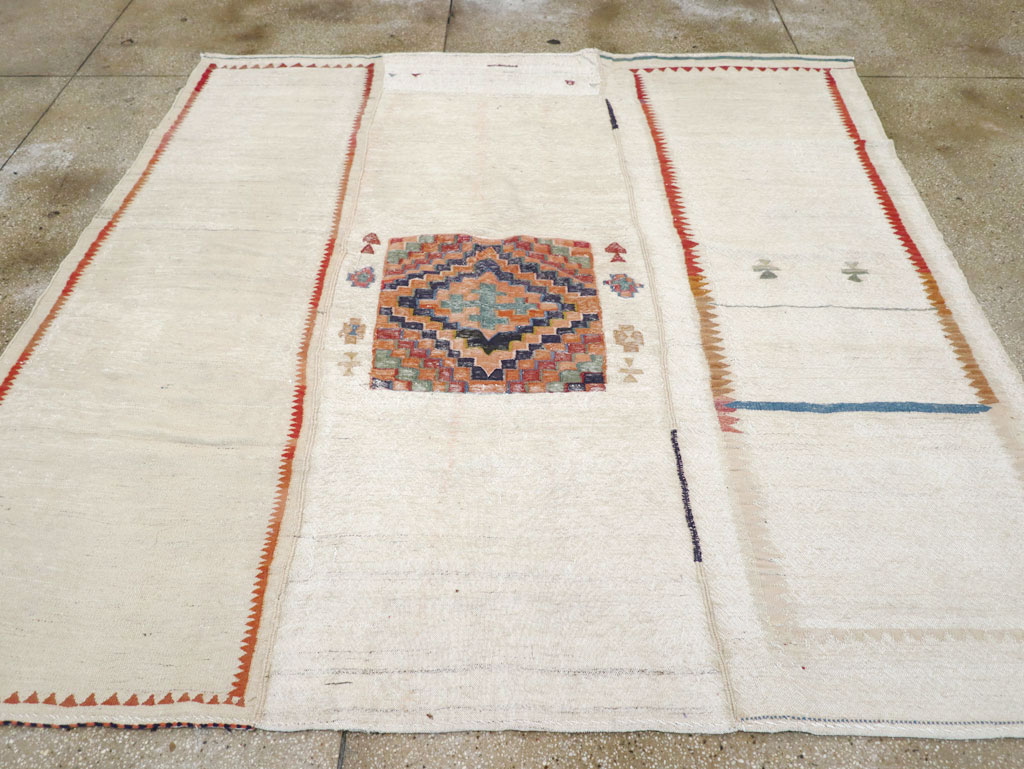 Vintage Persian Flatweave Kilim Small Square Room Size Carpet, No.25245 - Galerie Shabab
