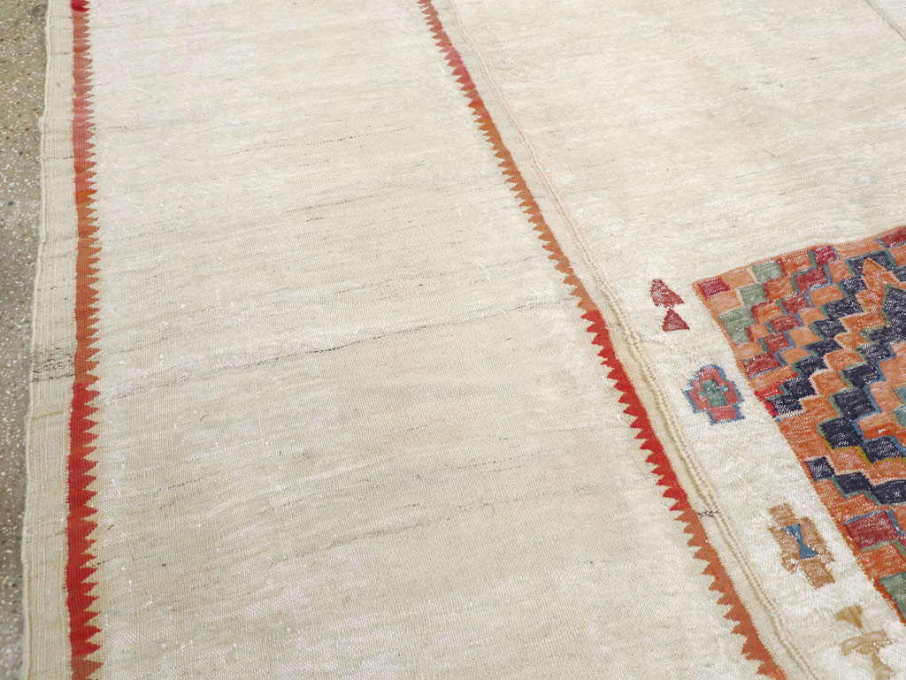 Vintage Persian Flatweave Kilim Small Square Room Size Carpet, No.25245 - Galerie Shabab