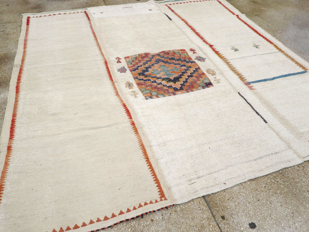 Vintage Persian Flatweave Kilim Small Square Room Size Carpet, No.25245 - Galerie Shabab