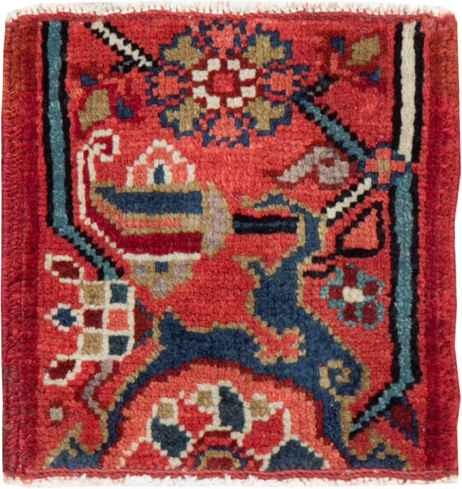 Vintage Persian Heriz Square Throw Rug, No.25250 - Galerie Shabab