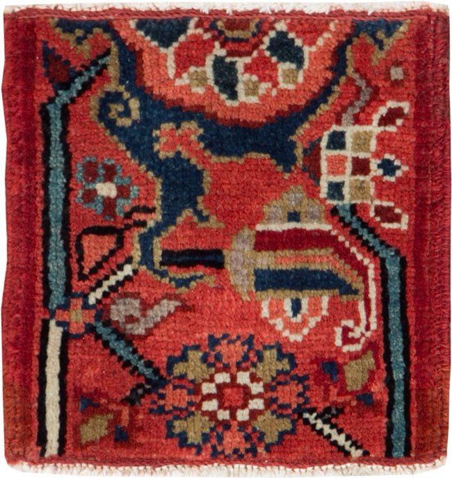 Vintage Persian Heriz Square Throw Rug, No.25250 - Galerie Shabab
