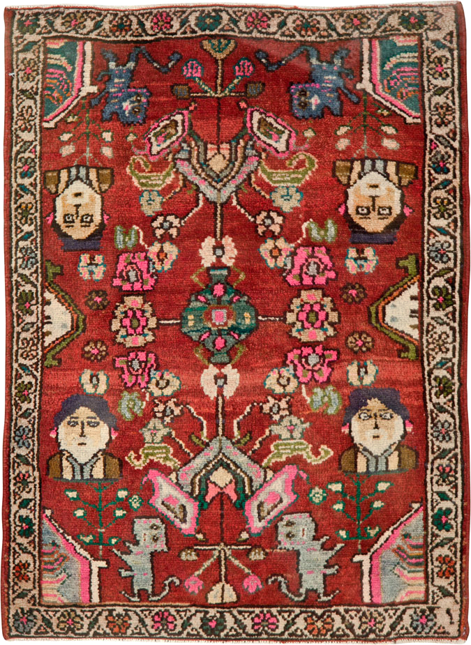 Vintage Hamadan Pictorial Rug, No.25260 - Galerie Shabab