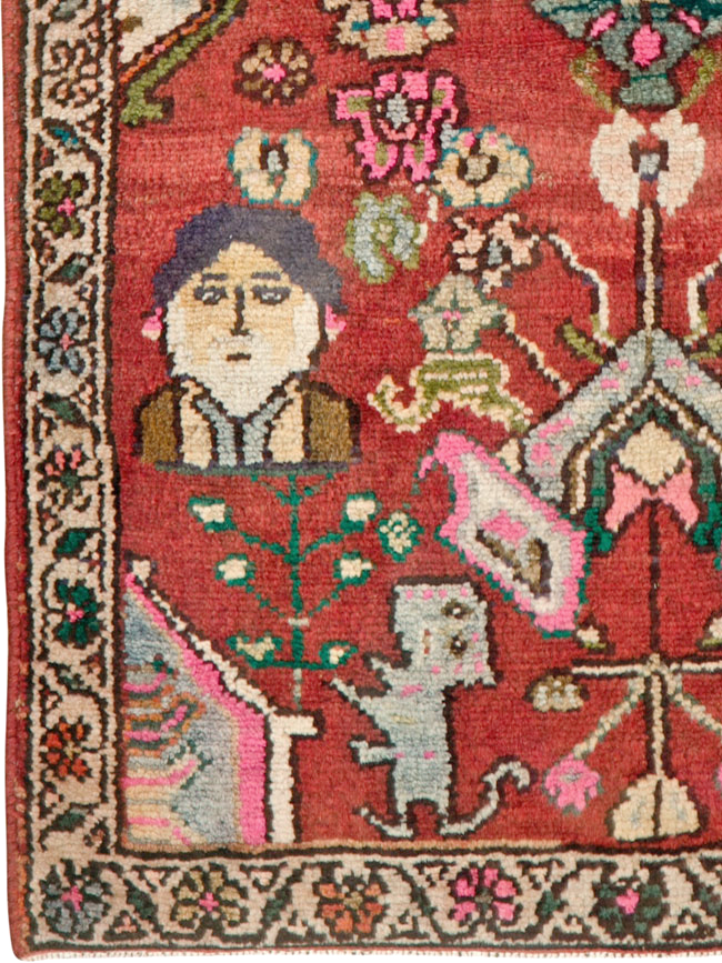 Vintage Hamadan Pictorial Rug, No.25260 - Galerie Shabab