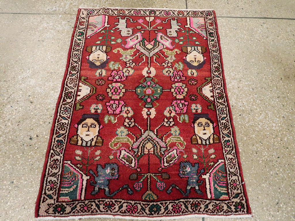 Vintage Hamadan Pictorial Rug, No.25260 - Galerie Shabab