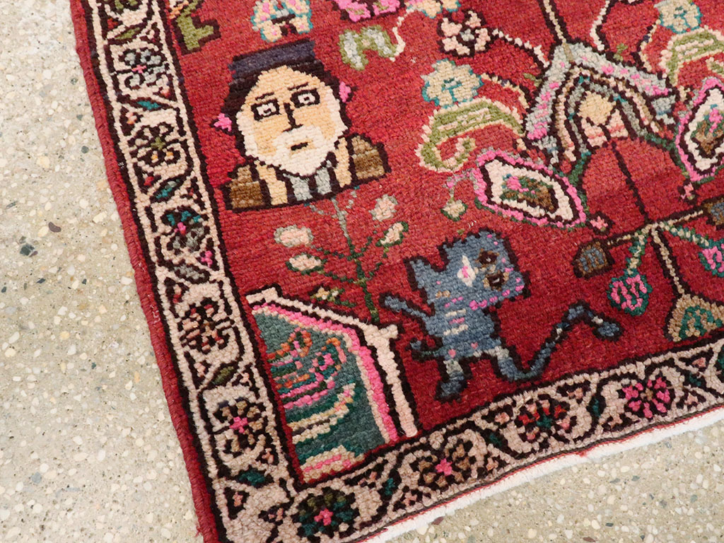 Vintage Hamadan Pictorial Rug, No.25260 - Galerie Shabab