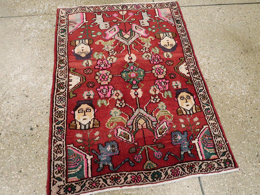 Vintage Hamadan Pictorial Rug, No.25260 - Galerie Shabab