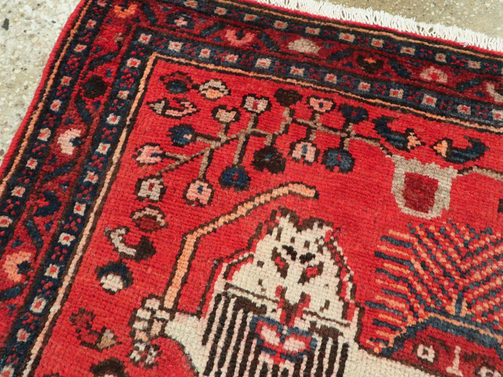 Vintage Persian Hamadan Pictorial Rug (Pair: 1 of 2), No.25261 - Galerie Shabab