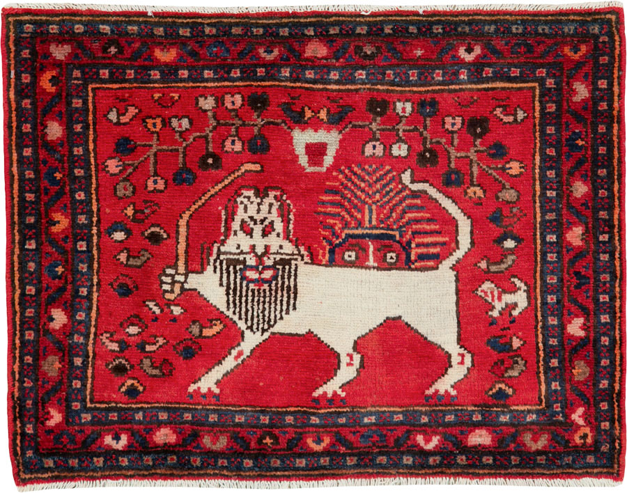 Vintage Persian Hamadan Pictorial Rug (Pair: 2 of 2), No.25262 - Galerie Shabab