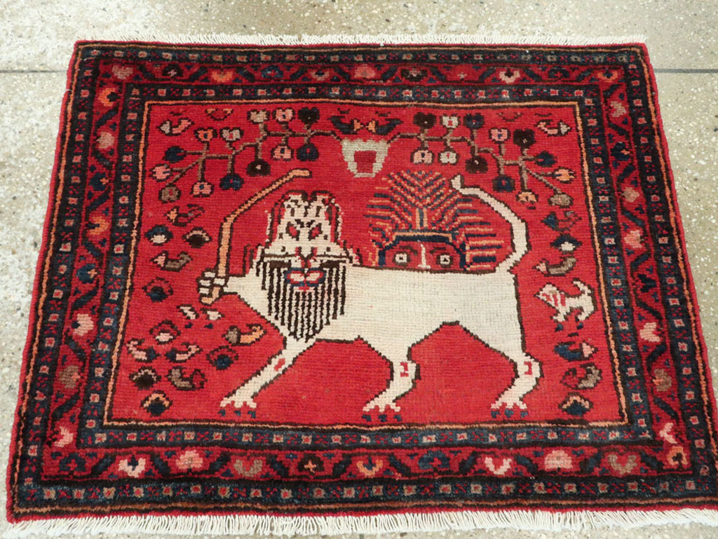 Vintage Persian Hamadan Pictorial Rug (Pair: 2 of 2), No.25262 - Galerie Shabab