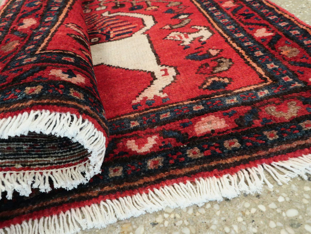 Vintage Persian Hamadan Pictorial Rug (Pair: 2 of 2), No.25262 - Galerie Shabab