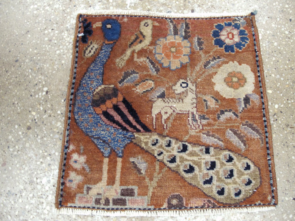 Vintage Persian Mahal Pictorial Rug (Pair: 1 of 2), No.25283 - Galerie Shabab