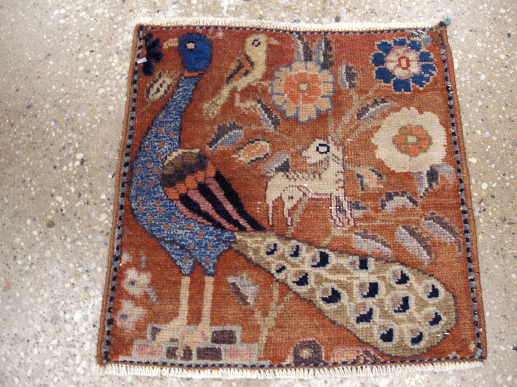 Vintage Persian Mahal Pictorial Rug (Pair: 1 of 2), No.25283 - Galerie Shabab